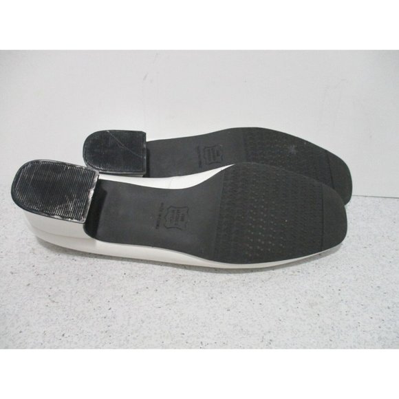 *Designer Ros Hommerson Off White Squared Almond Toe Dress Pumps - Size 10.5M - Picture 6 of 8